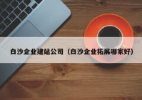 白沙企业建站公司（白沙企业拓展哪家好）