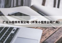 广元小程序开发公司（开发小程序公司广州）